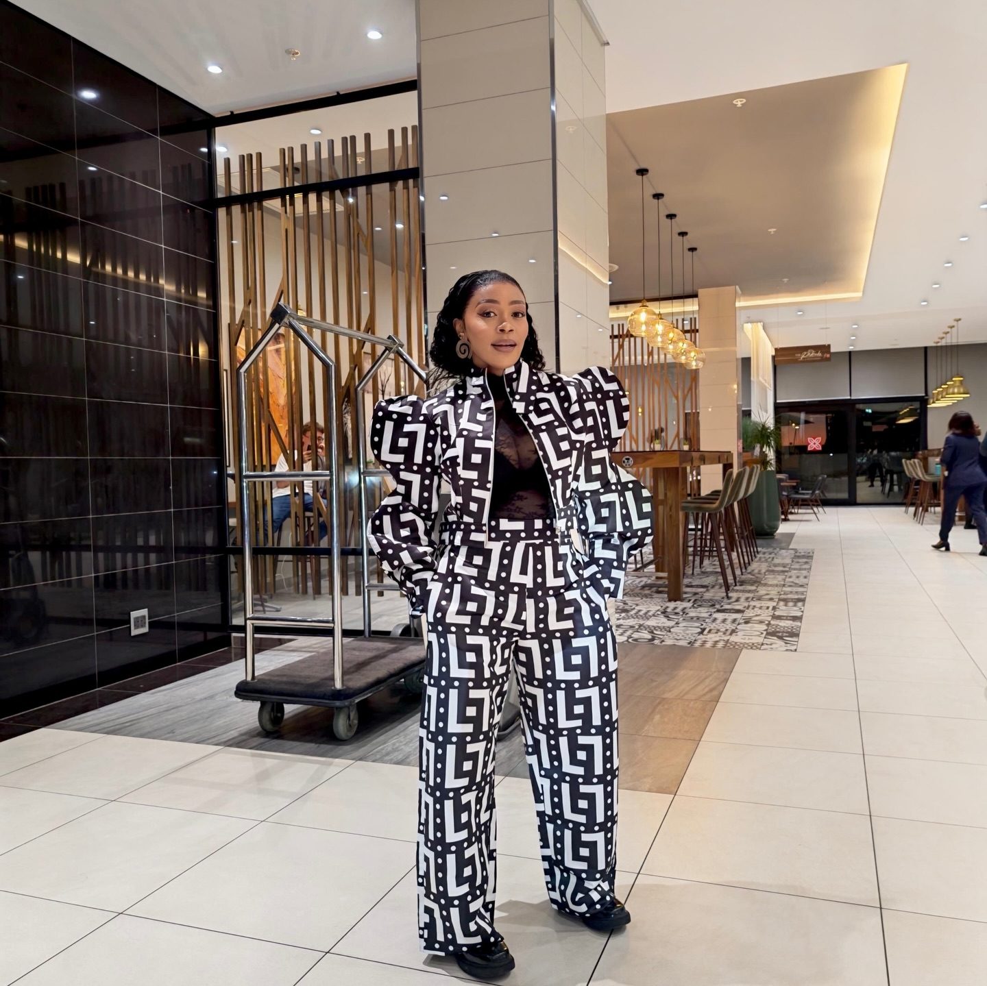 Monogram power suit
